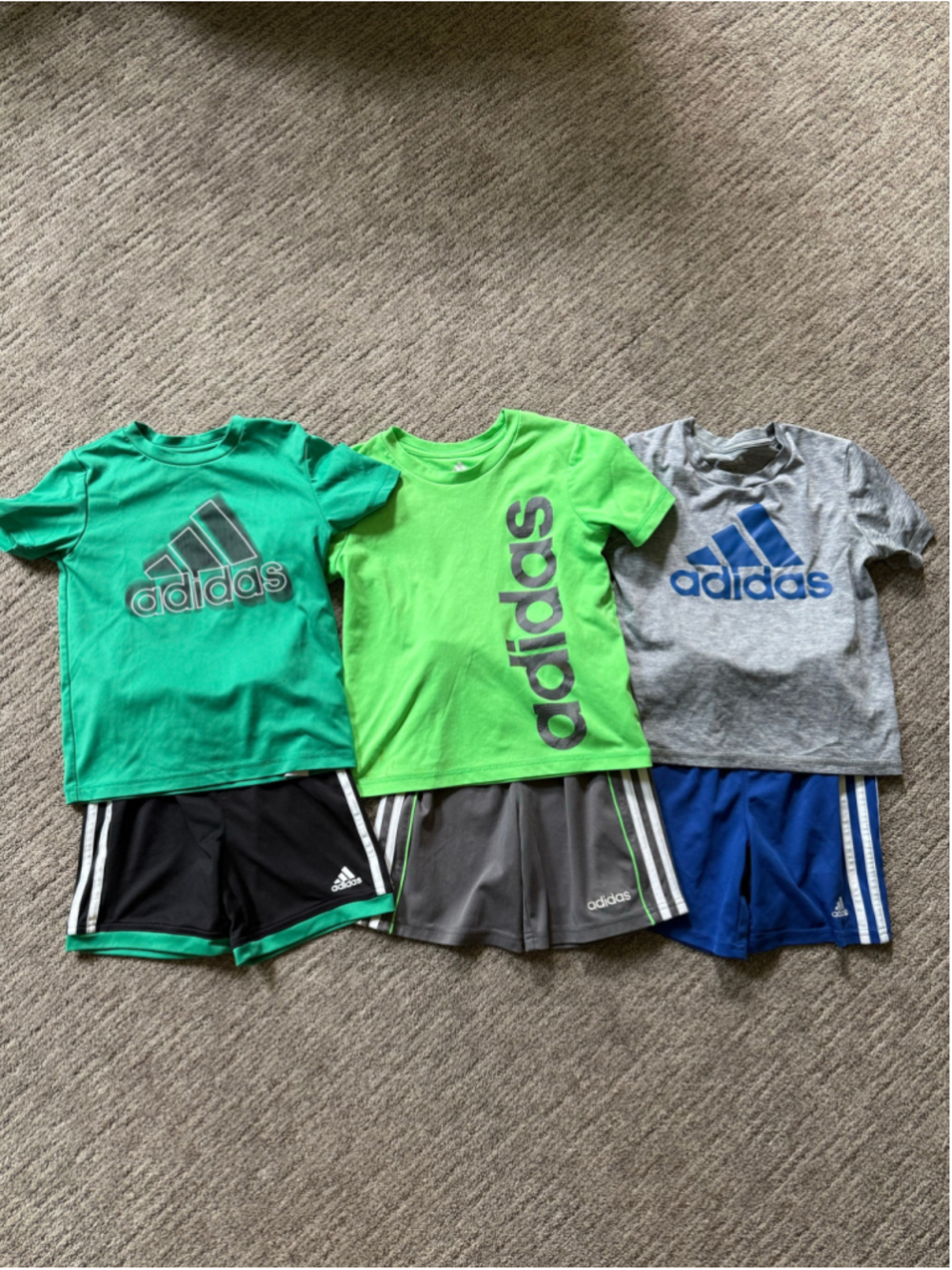 Boys Adidas Athletic Shirt & Short Set Bundle
